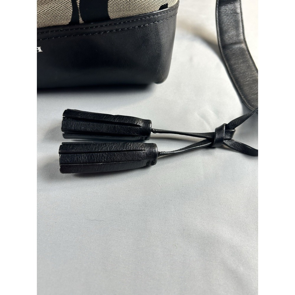 Coach Signature C Hobo Bag Black Khaki Canvas Leather Tassel - Picture 4 of 9